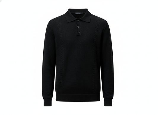 Men’s Premium Knit Polo Sweater – Regular Fit