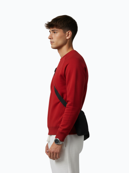 Men’s Regular Fit Crew Neck Sweatshirt – Available in Red, Green & Navy