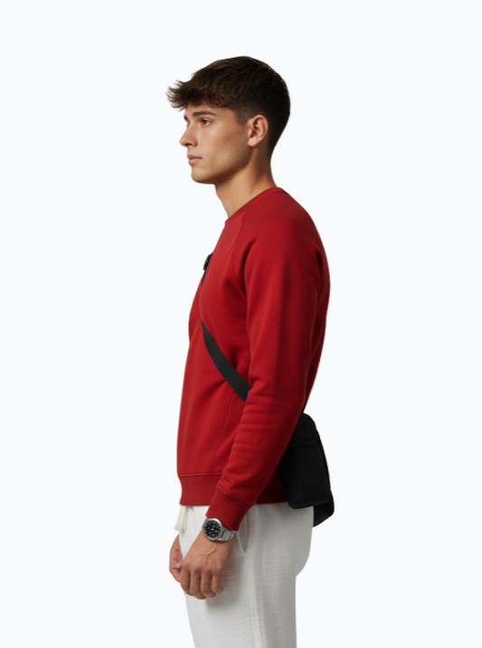 Men’s Regular Fit Crew Neck Sweatshirt – Available in Red, Green & Navy