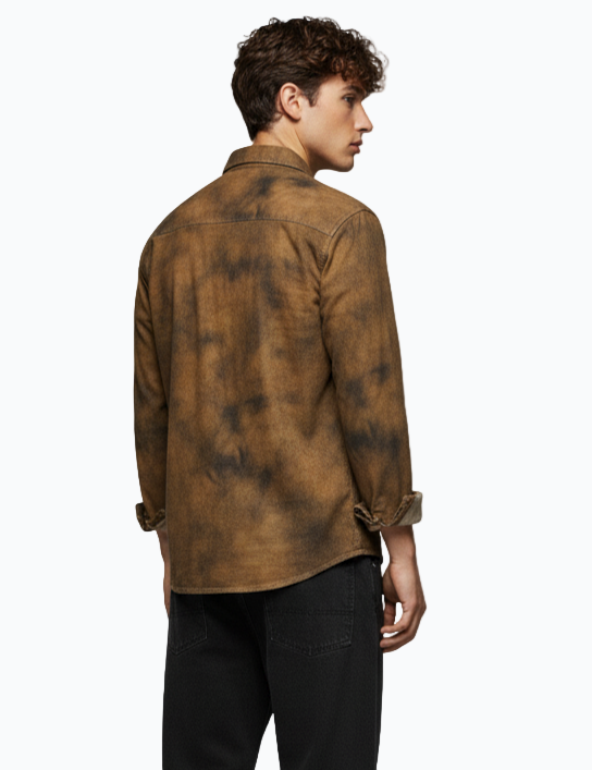 Men’s Washed Denim Shirt – Available in Brown Wash, Blue Wash & Dark Brown Wash