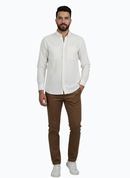 Men’s Long Sleeve Cotton Blend Shirt