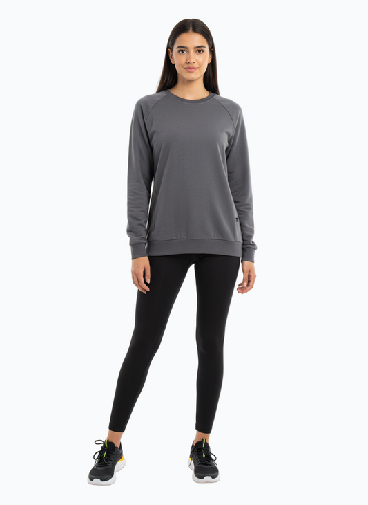 Women’s Long Fit Sweatshirt – Grey / Black