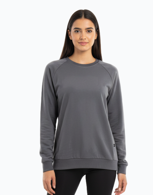 Women’s Long Fit Sweatshirt – Grey / Black