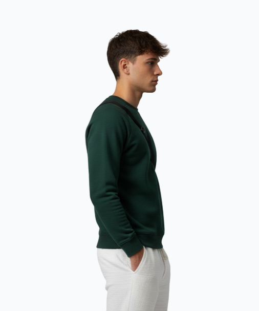 Men’s Regular Fit Crew Neck Sweatshirt – Available in Red, Green & Navy