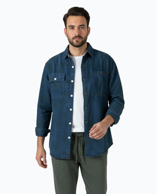 Men’s Washed Denim Shirt – Available in Brown Wash, Blue Wash & Dark Brown Wash