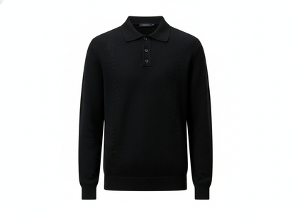 Men’s Premium Knit Polo Sweater – Regular Fit