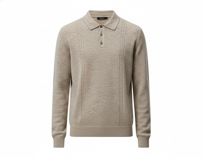 Men’s Premium Knit Polo Sweater – Regular Fit