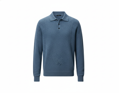 Men’s Premium Knit Polo Sweater – Regular Fit