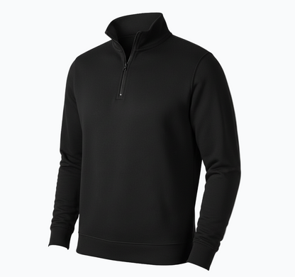 Men’s Regular Fit Half-Zip Sweatshirt – Black