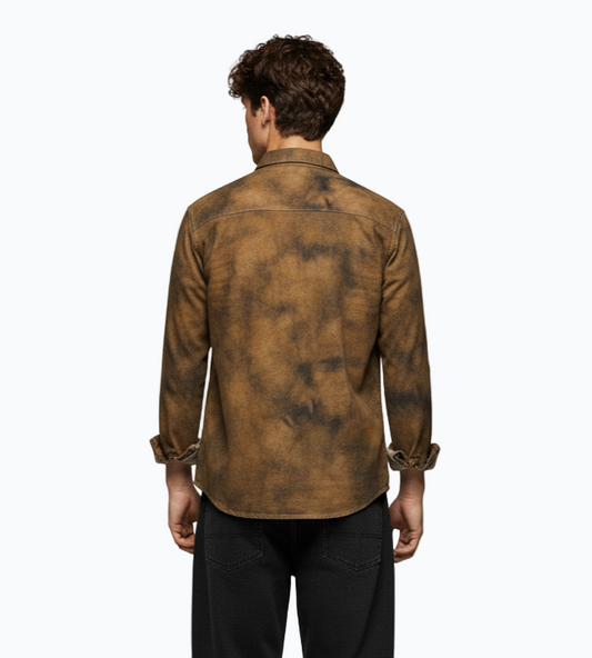 Men’s Washed Denim Shirt – Available in Brown Wash, Blue Wash & Dark Brown Wash