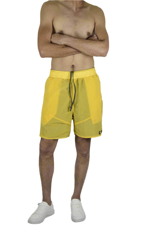 "Dual-Tone Waterproof Shorts – Yellow & Olive"