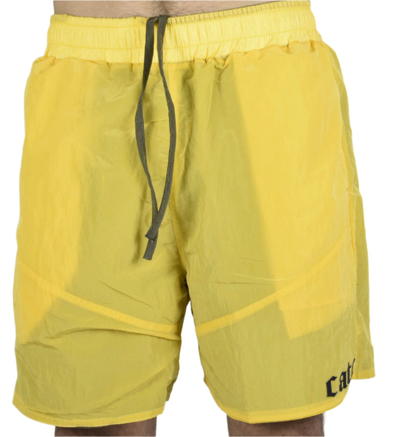 "Dual-Tone Waterproof Shorts – Yellow & Olive"