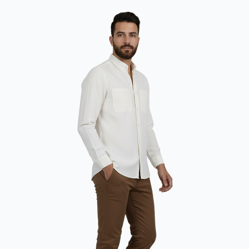 Men’s Long Sleeve Cotton Blend Shirt