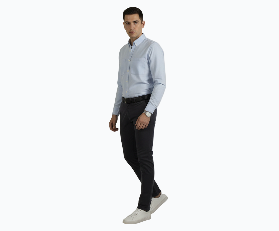 Men’s Long Sleeve Cotton Blend Shirt
