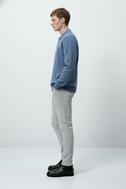 Men’s Premium Knit Polo Sweater – Regular Fit