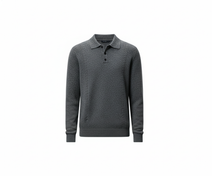 Men’s Premium Knit Polo Sweater – Regular Fit