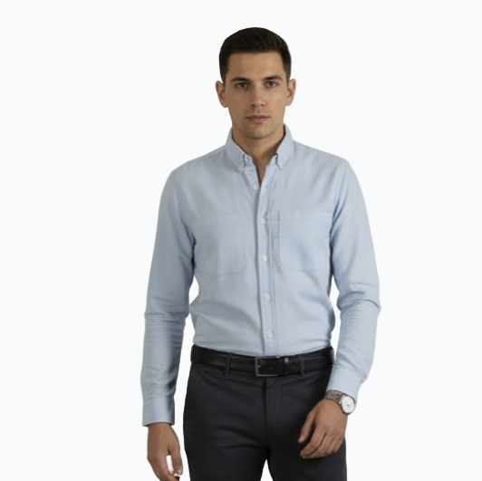 Men’s Long Sleeve Cotton Blend Shirt