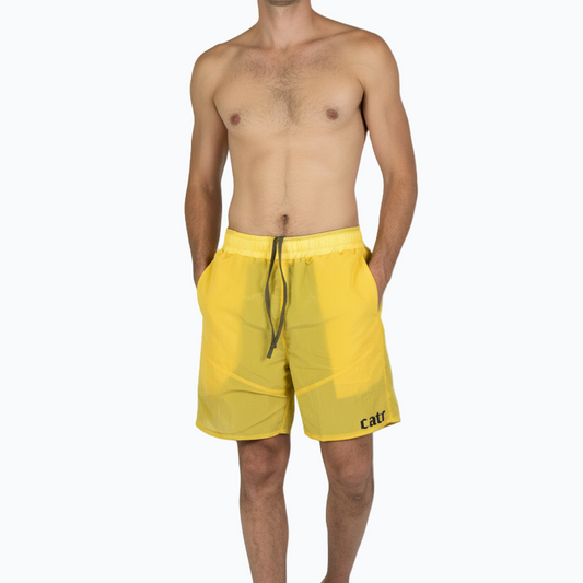 "Dual-Tone Waterproof Shorts – Yellow & Olive"