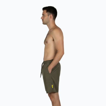 "Dual-Tone Waterproof Shorts – Yellow & Olive"